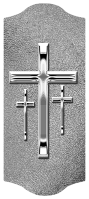 DARAY-C-517-SL-SH-SL Silver 3 Crosses Shimmer Silver